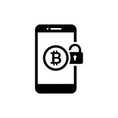 Bitcoin on Locked Mobile - Minimal Icon