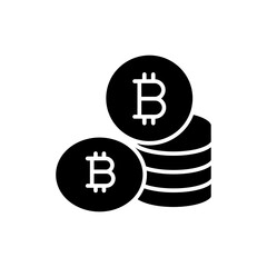 Bitcoin on Stacked Coins Representing Financial Growth
