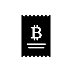 Bitcoin on Paper Receipt - Minimal Icon