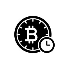 Bitcoin with Hour Hand Dial Representing Cryptocurrency and Timely Investment