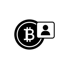 Obraz premium Bitcoin with User Avatar Badge Representing Personalized Crypto Finance