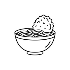 Bowl of Udon with Tempura Fritter Floating on Top - Japanese Comfort Food