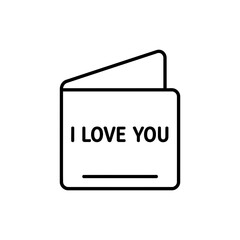 Card with I Love You for Personalized Gift or Greeting