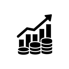 Chart with Rising Arrow and Coins Showing Financial Growth