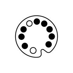 Circular Palette with Even Color Blobs - Art and Design Concept