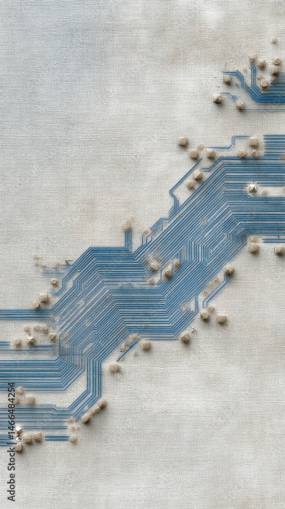 Poster a vintage artificial neural system layout shows a complex 4-giixel standard compute design, a detail
