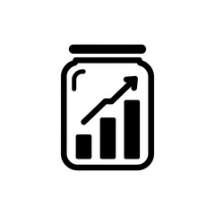 Coin Jar with Rising Levels for Financial Investment Growth