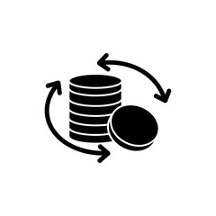 Coins Stacked with Arrow Loop Around - Investment Growth and Financial Success