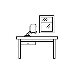 Compact Desk with Phone Mount and Window View for Office Setup