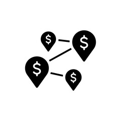 Data Points Connected by Dollar Sign