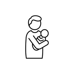 Dad Carrying a Sleeping Baby Symbolizing Care and Fatherly Love
