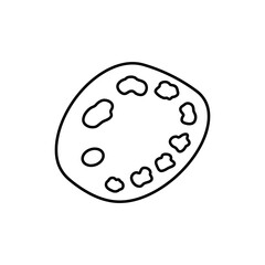 Disposable palette sheet with smudges icon, artist tool vector, paint mixing surface, creative equipment symbol, art supply flat design, painting accessory, studio tool, stock illustration