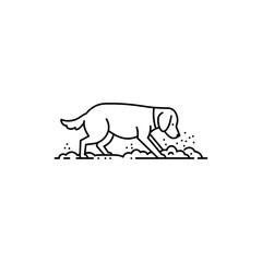 Dog Digging Hole with Dirt Flying Behind - Pet Digging Behavior