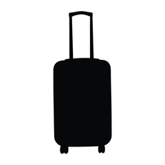 luggage vector silhouette icon, black and white illustration of footwear.
