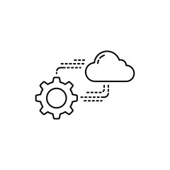 Gear with Dashed Links to Cloud Server for Digital Connectivity