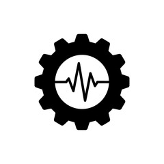 Glowing Pulse Through Gear Teeth Representing Energy and Mechanism