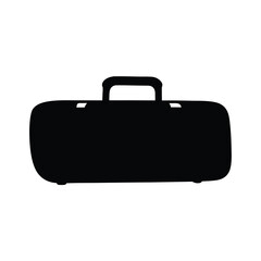 luggage vector silhouette icon, black and white illustration of footwear.