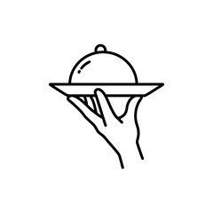 Hand Holding Balanced Plate Above with Financial Success Concept