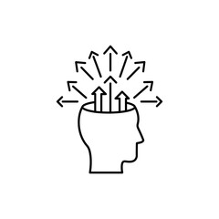 Head with Upward Arrows Breaking Out - Growth and Development Concept