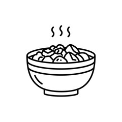 Hot Bowl of Nikujaga with Beef, Carrot, and Potato Chunks