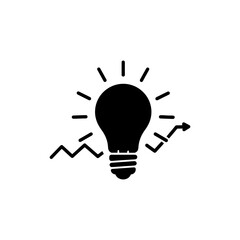 Lightbulb Gear Surrounded by Trend Lines Icon for Innovation