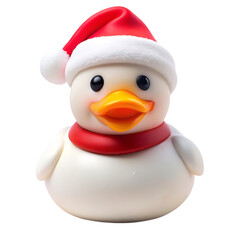 Adorable Christmas Rubber Duck in Santa Hat: Festive Holiday Decoration