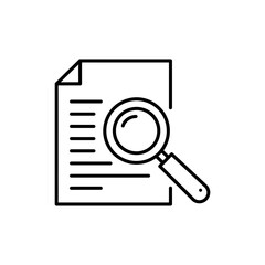 Magnifying Glass Over Document Icon for Research and Data Analysis