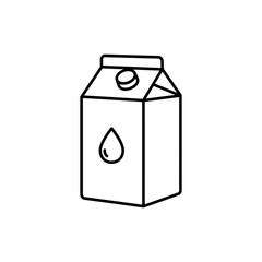 Milk Carton with Folded Top and Drop Symbol for Dairy Products