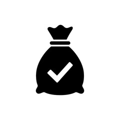 Money Bag with Check Symbol