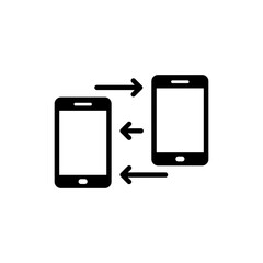 Mobile Transaction Between Two Phones Icon for Peer-to-Peer Payments