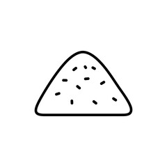 Mountain of White Rice with Single Sesame Sprinkle