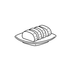 Neatly Sliced Kamaboko Fish Cake on Small Dish
