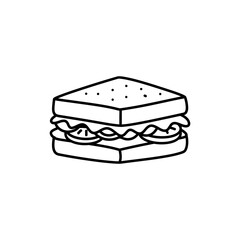 Sandwich with Lettuce and Tomato Icon for Food and Fast Food