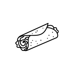 Rolled and Sliced Sandwich Wrap Icon for Quick Meals and Food