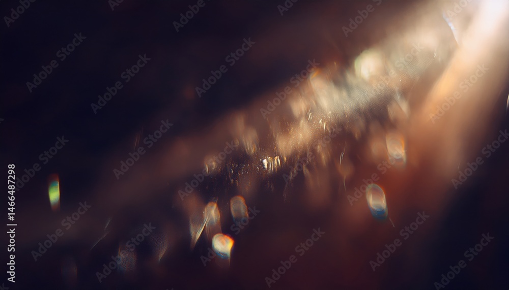 Leinwandbilder ethereal abstract light beam with golden bokeh and soft prism flares for modern web design or luxury