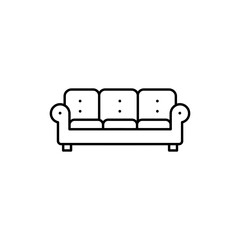 Sofa with Cushions Seen from Front - Home Furniture and Living Room Concept