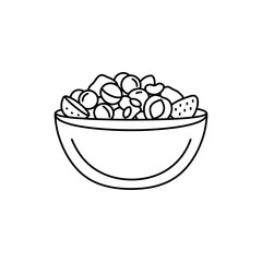 Snack Bowl with Nuts and Fruit - Healthy Snack and Food Concept