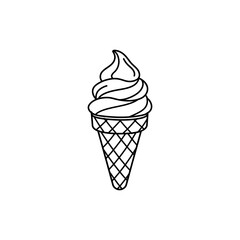 Soft Serve Matcha Ice Cream in Wafer Cone - Dessert and Japanese Flavor Concept
