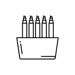 Tray with Markers Sorted by Shade