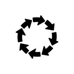 Triangle Arrows Forming Chart Circle for Market Growth and Analysis