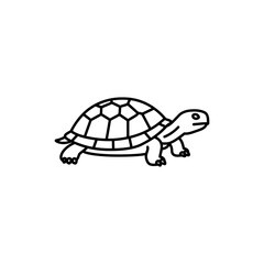 Turtle Slowly Crawling Forward with Head Extended Representing Patience and Progress