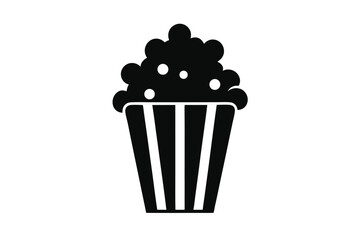 Black and white popcorn tub with stripes offers a simple snack option
