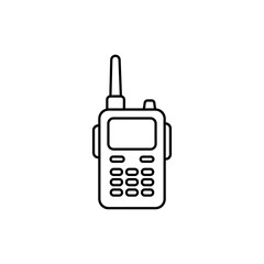 Walkie Talkie with Visible Antenna and Speaker Icon for Communication
