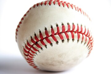 Close-up of a used baseball