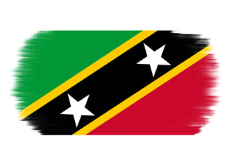 Flag of Saint Kitts and Nevis. Saint Kitts and Nevis flag with painting stroke on transparent background. Basseterre. Country flag, national flag, icon of Saint Kitts and Nevis country