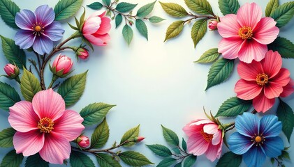 Intricate floral design with delicate leaves and blossoms , decoration, beautiful