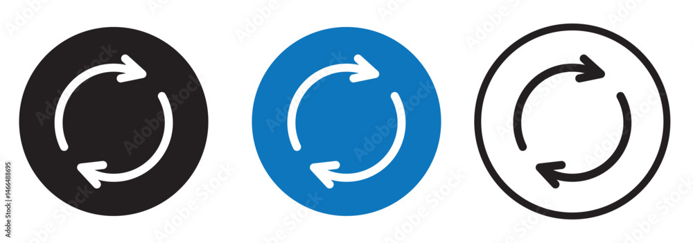 Canvas Prints refresh arrows icon vector logo outline