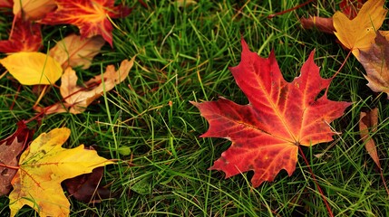 Flag Day Leaf Background: Red Flags Echo with Leaf Rhythms, Spreading a Natural Ode of the Blending of Colorful Leaf Veins and Flag Glory