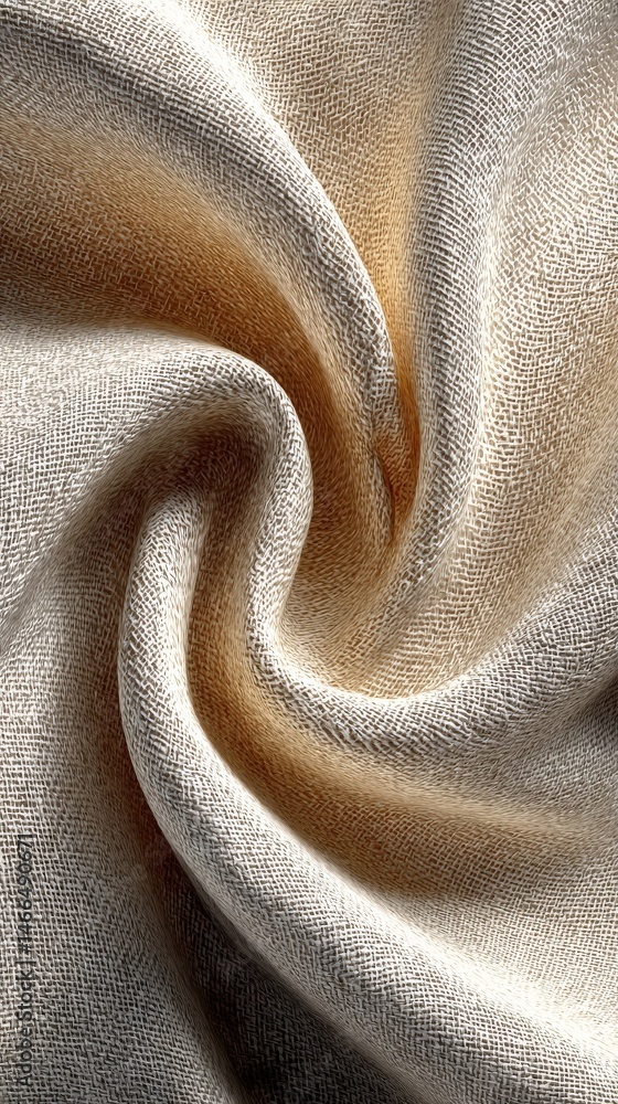 Poster Soft Swirls of Fabric: An abstract display of gently swirling fabric, showcasing subtle textures and a delicate gradient of colors