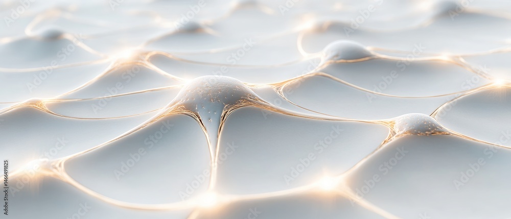 Poster white smooth interconnected network abstract background. neural networks concept with glowing nodes 